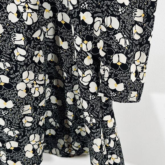 TOPSHOP Floral Tie‎ Neck Long Sleeve Mini Dress Womans 6 chic party summer - Picture 6 of 13